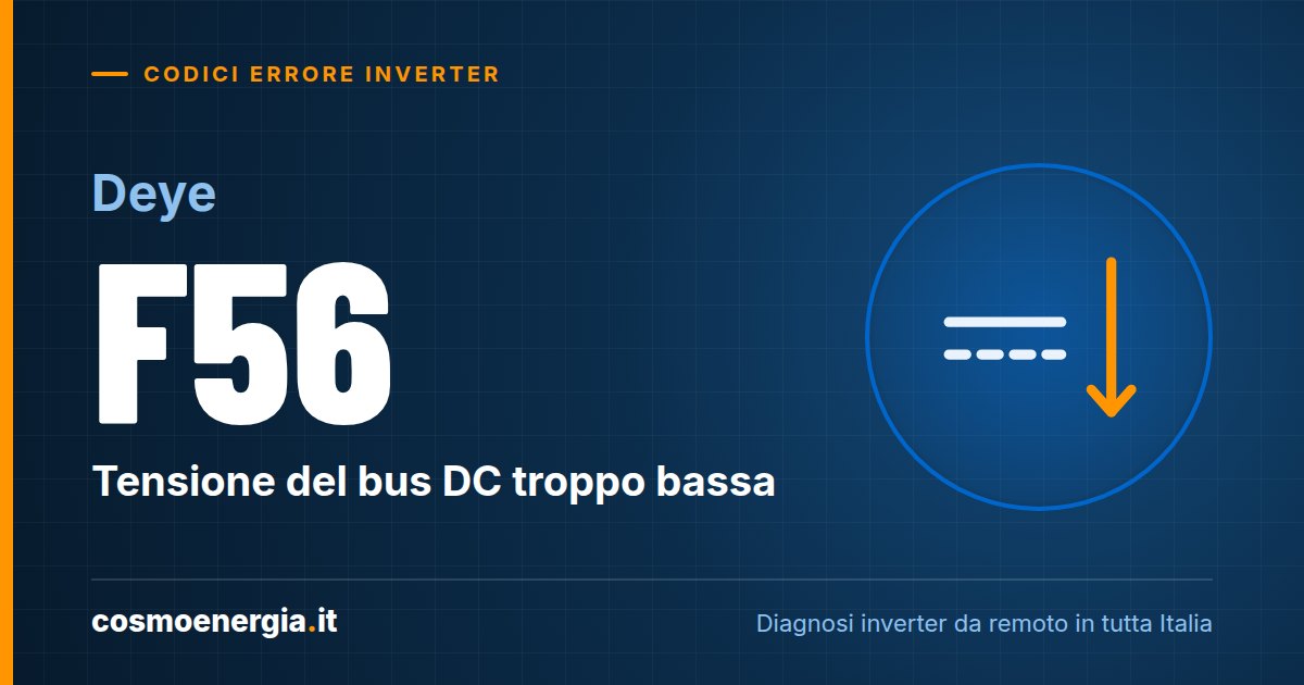 Deye Errore F56: Tensione del Bus DC Troppo Bassa – Cause e Soluzioni