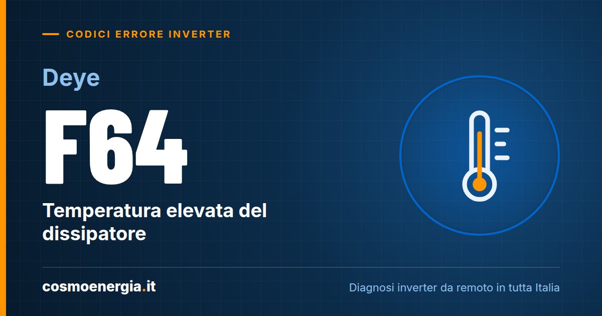 Deye Errore F64: Temperatura Elevata del Dissipatore – Cause e Soluzioni