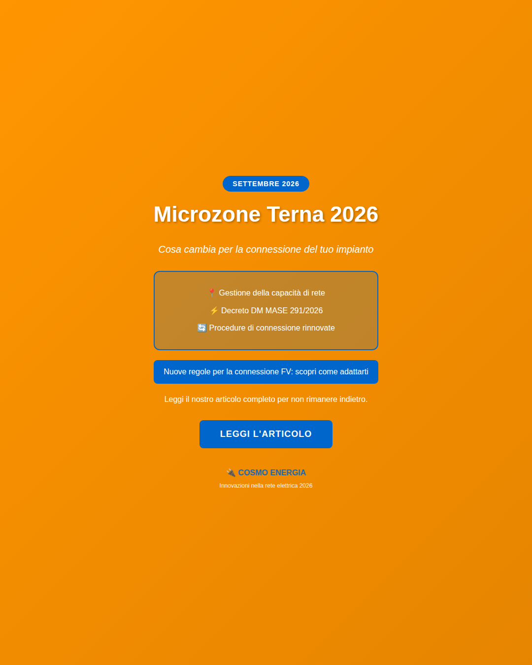 Microzone Terna e DM MASE 291/2026: Cosa Cambia e per Chi