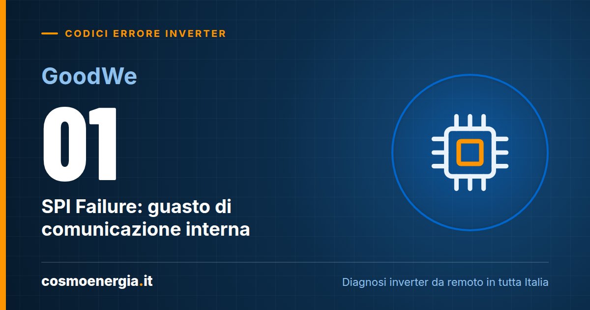 GoodWe Errore 01 “SPI Failure”: Guasto di Comunicazione Interna – Cosa Fare