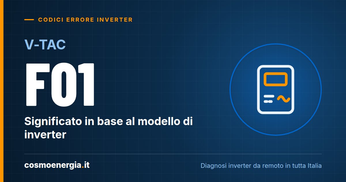 V-TAC Errore F01: Polarità DC Invertita (e Significato sull’Ibrido Afore VT-6607105)