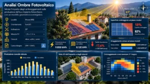 Analisi ombre fotovoltaico con simulazione degli ombreggiamenti sui moduli e valutazione delle perdite energetiche