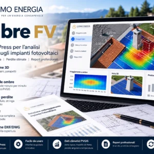 Plugin analisi ombre fotovoltaico Cosmo Energia – simulazione 3D e calcolo perdite energetiche