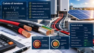 Calcolo della caduta di tensione e della sezione dei cavi fotovoltaici lato DC e AC